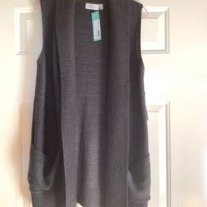 NWT Sleeveless Open-front Cardigan